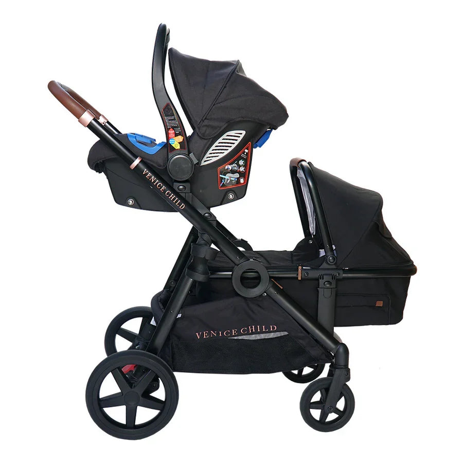 Venice Child Maverick Single to Double Stroller with Bassinet
