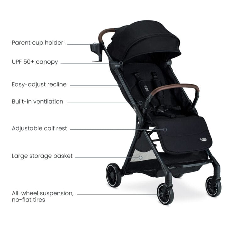 Britax Juniper Compact Stroller with One-Hand RapidFold - Raven Black